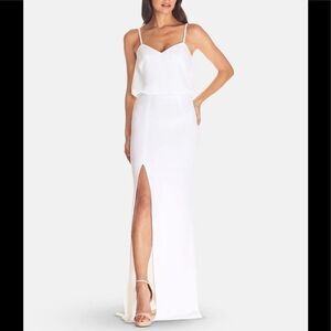 Dress the population Gracelyn off white blouson gown